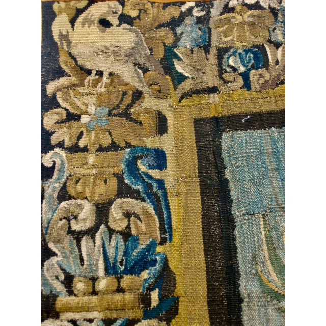 Aubusson Verdure Water Fall French Tapestry From the 1700 Hundreds For Sale - Image 10 of 13