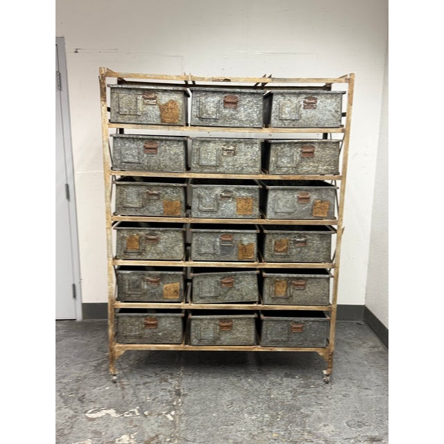 Vintage Sangham Storage Bins + Frame on Casters For Sale - Image 12 of 12