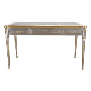 John Vesey Steel Bronze Neoclassical Library Table or Desk For Sale