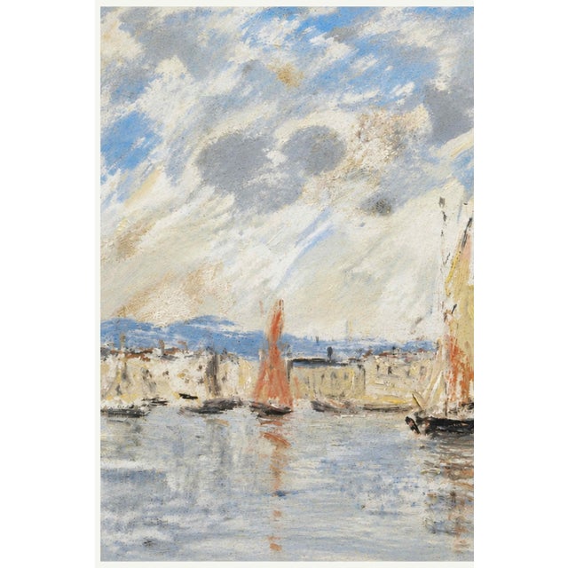 Traditional Honfleur Harbor by Eugène Boudin, Coastal Art Print, 24" X 16" For Sale - Image 3 of 9