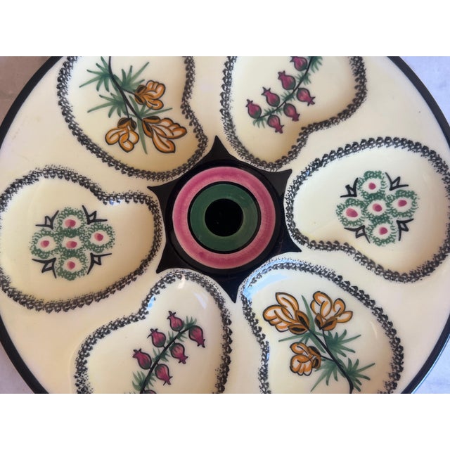 Mid 20th Century Mid Century Quimper French Oyster Plate For Sale - Image 5 of 8