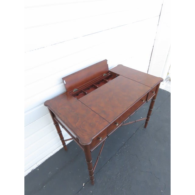 Hollywood Regency Henry Link Bali Hai Style Faux Bamboo Computer Desk 6438a For Sale - Image 14 of 16