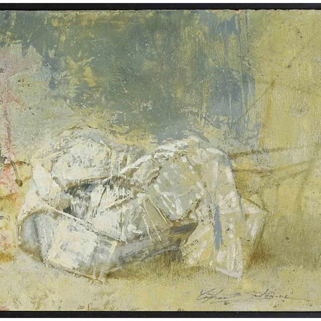 Oil on wooden panel realized by Cristiano Guitarrini in 2005. Hand signed, titled and dated on rear. Good condition. This...