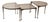 Brutalist Wrought Bronze and Crystal Glass Coffee Table by Lothar Klute, 2001, Set of 3 For Sale