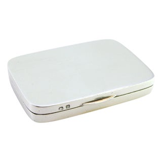 Plain Silver Matchbox with Opening Application and Hinged Lid For Sale