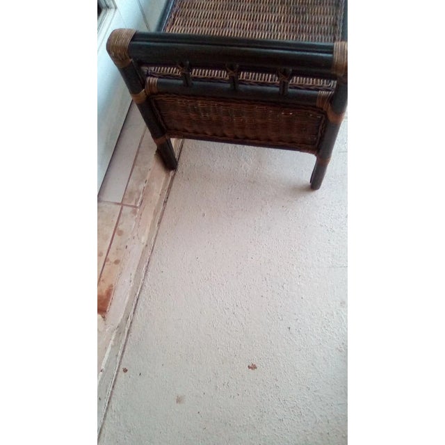 Burt Bamboo Rattan Ottoman Footstool Brown Style: Tropical Color: Brown Dimensions: 27" W x 18" H x 18" D