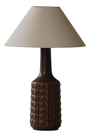 Danish Modern Ceramic Table Lamp in Brown Glaze by Desire Stentøj, Denmark, 1960s