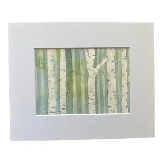“Whispering Birches” Original Watercolor by Nancy Smith For Sale