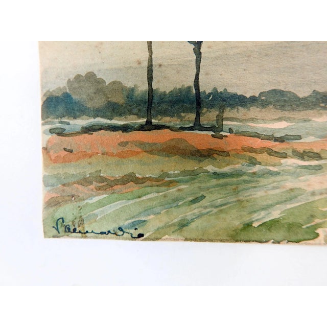Vintage Indonesian Watercolor Landscape Paintings - a Pair For Sale - Image 9 of 10