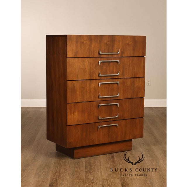 Adrian Pearsall For Craft Associates Mid Century Modern Walnut High Chest For Sale - Image 12 of 18