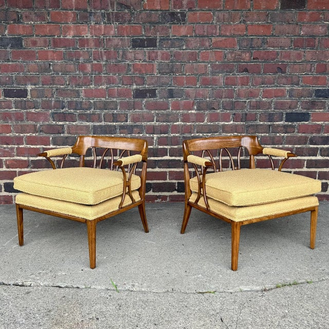 Mid-Century Modern Pair of Tomlinson Sophisticate Arm Chairs for Erwin Lambeth For Sale - Image 3 of 13
