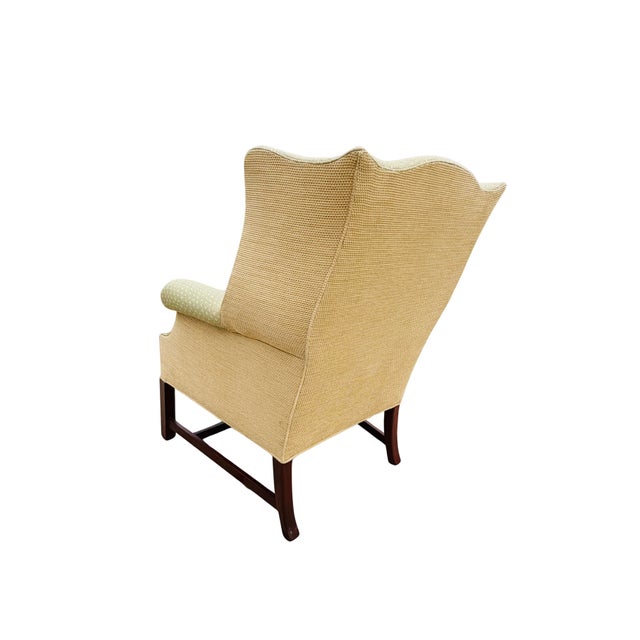 Wood Vintage Hickory Chair Chippendale Wingback Chair | Historic James River Plantations Collection For Sale - Image 7 of 18