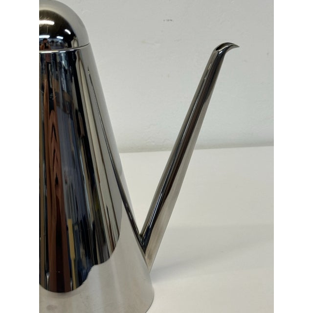 Metal Cerutti Italy Tea Kettle, Coffee Pot, Carafe, Vessel in Stainless Steel, 1980s For Sale - Image 7 of 8