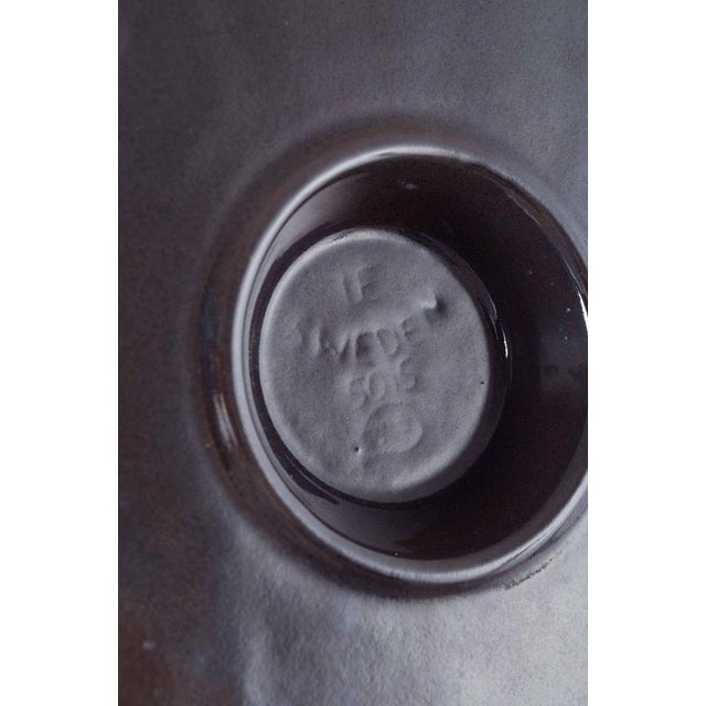 Stoneware Bowl with Brown Relief Patter by Mari Simmulson for Upsala-Ekeby, 1960s For Sale - Image 4 of 5
