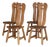 Brutalist Oak Dining Chairs from De Puydt, 1970s, Set of 4 For Sale
