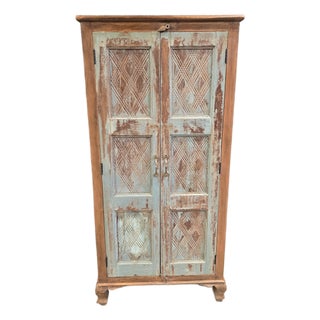 Reclaimed Solid Wood Distressed Cabinet, One of the Kind Cabinet, Old For Sale