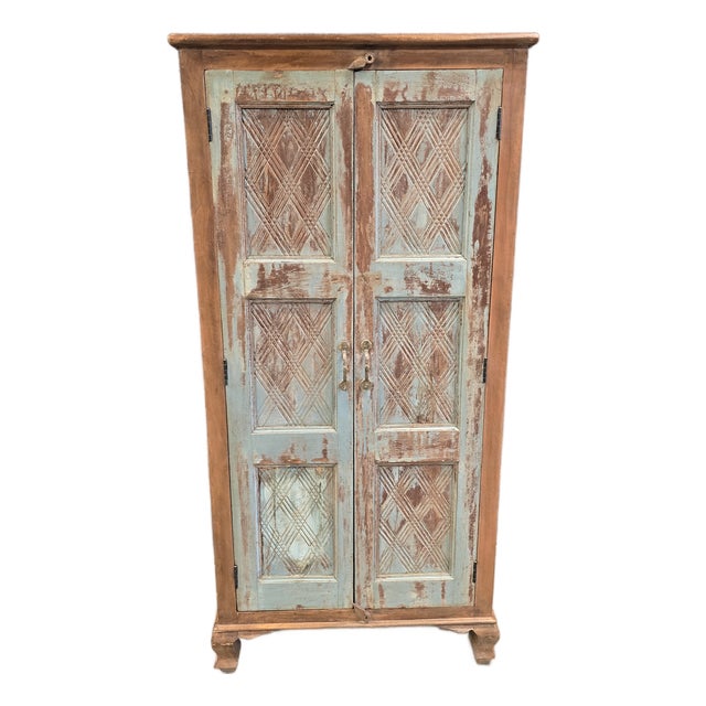 Reclaimed Solid Wood Distressed Cabinet, One of the Kind Cabinet, Old For Sale