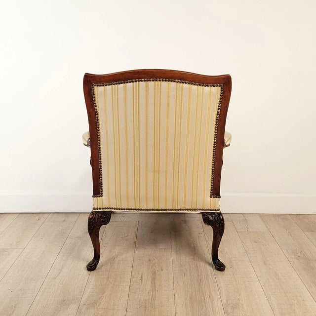 Wood French Open Armchair in the Louis XIV Style, 19th Century For Sale - Image 7 of 9