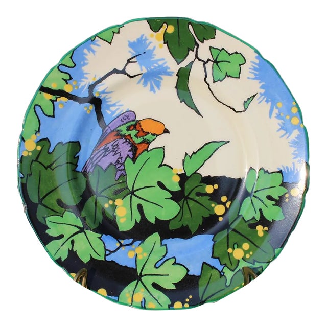 1930s Royal Doulton Art Deco Bird Dinner Plate For Sale