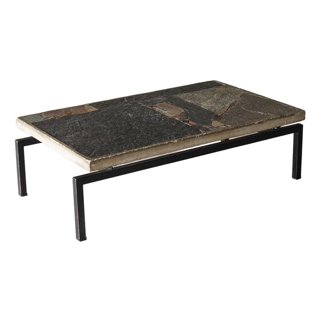 Slate Stone Mosaic Coffee Table by Paul Kingma, the Netherlands, 1964 For Sale