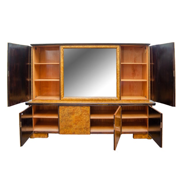 Art Deco Study Set in Mountain Elm Burl, 1925, Set of 2 For Sale - Image 3 of 11