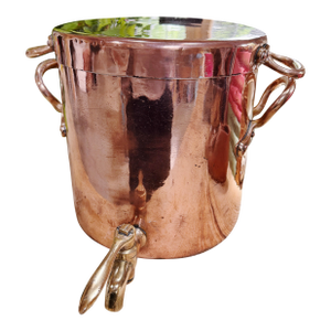 Antique English Copper Stock Pot With Lid