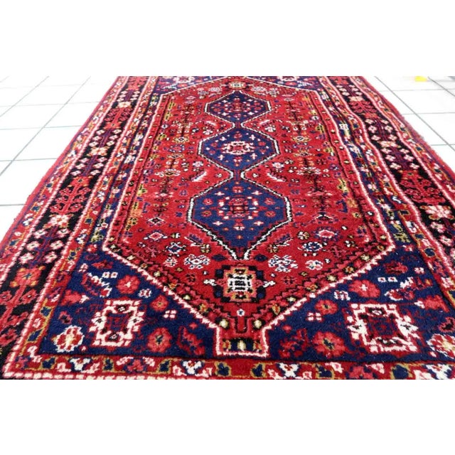 1970s Handmade Vintage Persian Shiraz Rug 3.1' X 4.9' For Sale In New York - Image 6 of 10