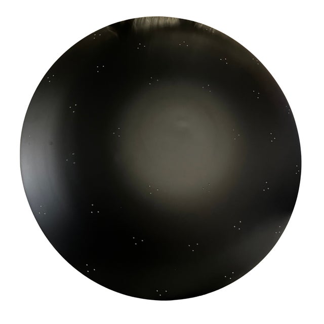 Modern Large Alta Dome Perforated Dome Chandelier in Black For Sale - Image 3 of 4