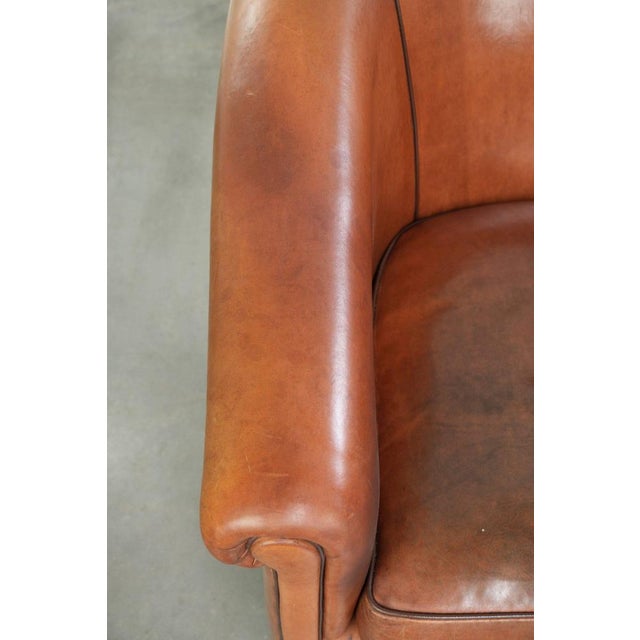 Animal Skin Vintage Club Chair in Sheepskin Leather For Sale - Image 7 of 13