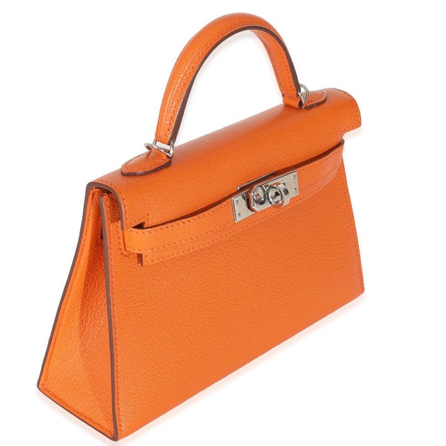 Contemporary Feu Terre Battue Verso Mysore Chevre Sellier Mini Kelly 20 II PHW For Sale - Image 3 of 8