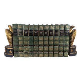 Vintage 1959 Funk & Wagnalls Green & Gilt Encyclopedia Books – Set of 11 For Sale