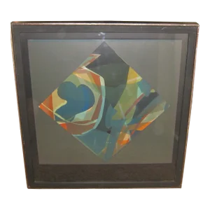Vintage Allen Barber Mid Century Abstract Modern 'Bed' Serigraph - Atelier 17