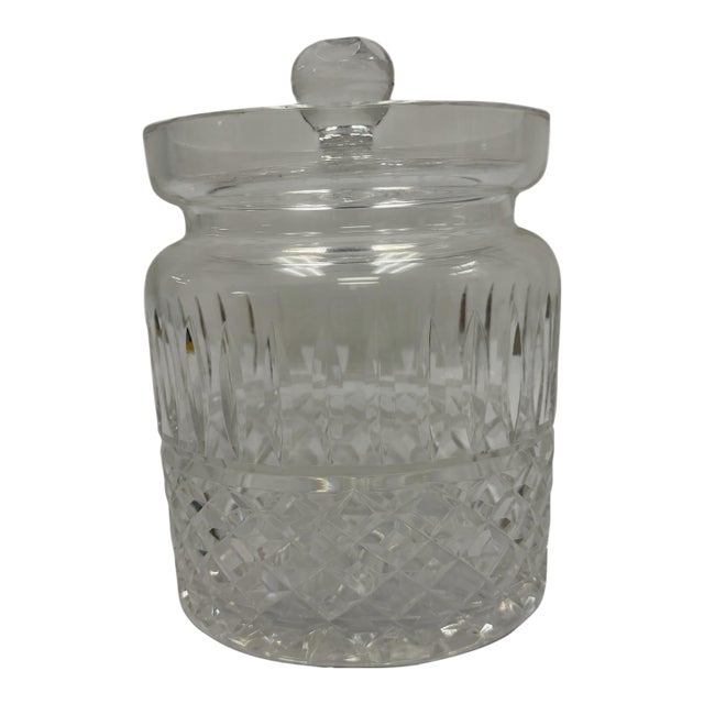 Vintage Waterford Crystal Maeve Biscuit Barrel & Lid For Sale