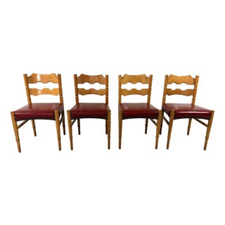 Razor Dining Chairs attributed to Henning Kjærnulf, Denmark, 1960s, Set of 4 For Sale