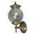 Vintage Gold Wall Sconce Lighting Fixture Round Glass For Sale
