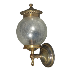 Vintage Gold Wall Sconce Lighting Fixture Round Glass