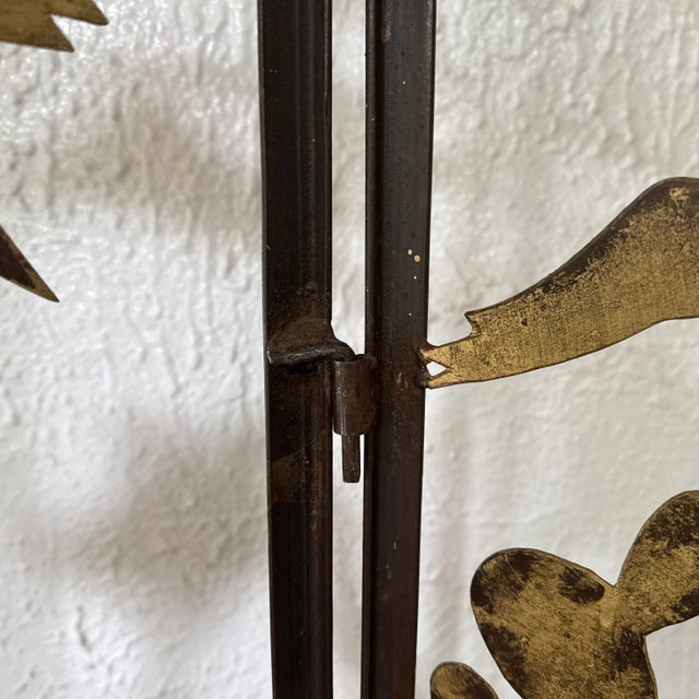 A Vintage Metalwork Room Divider With Animals, Figures and Naturalistic Objects For Sale - Image 9 of 12