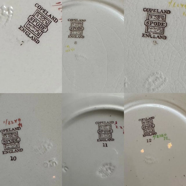 1950s Copeland Spode England Alden Daisy-Embossed Earthenware Lunch Plates- Set of 20 For Sale - Image 12 of 12