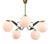 Mid-Century Modern Italian Brass and Opaline Chandelier, 1960 For Sale