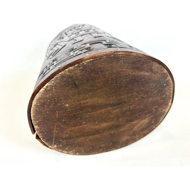 Vintage Leather Waste Bin by Angel Pazmino for Muebles De Estilo, 1960s For Sale - Image 10 of 13