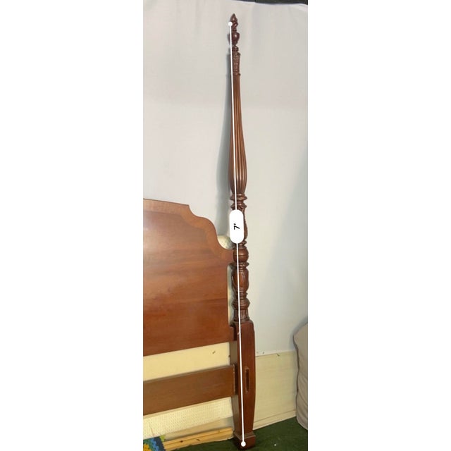 Ethan Allen 18th Century Collection Banded Mahogany King Size Four Poster Bed For Sale - Image 11 of 14