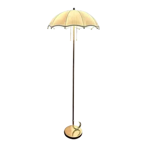Gilbert Rohde for Mutual Sunset Lamp Company Brass Umbrella Floor Lamp, 1930s