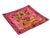 1990s Asian Square Magenta Golden Dragon Bats Blossom Flower Fabric Display Art For Sale - Image 5 of 9
