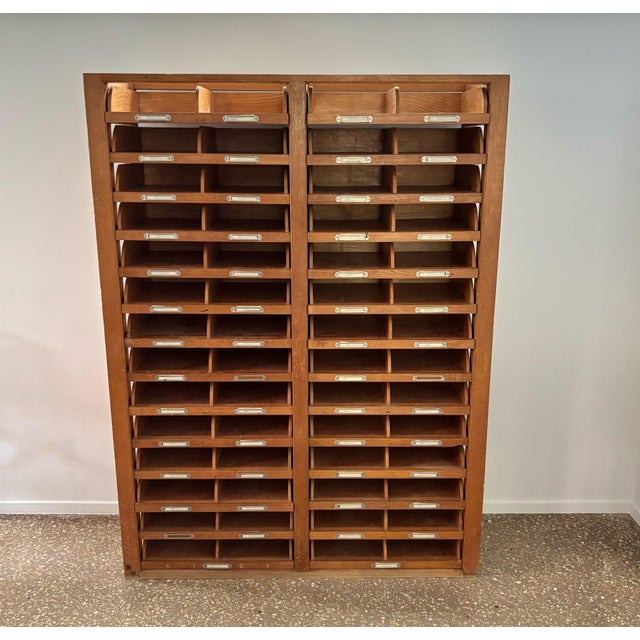 Industrial Wooden Archive Cabinet with 28 Drawers, 1940s For Sale - Image 3 of 12
