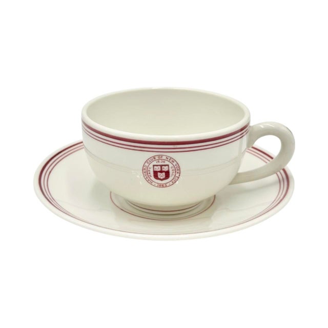 Mid-Century Modern Vintage Harvard Club of New York City Cup & Saucer For Sale - Image 3 of 13