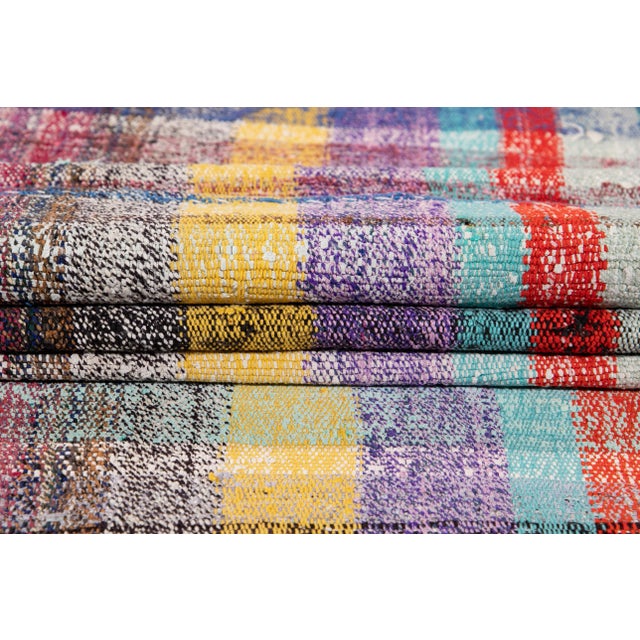 1950s Vintage Flat-Weave Wool Runner 4 X 13 For Sale - Image 5 of 13