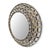 Vintage iron basket weave round frame mirror. Beautiful aged solid iron and white wash finish and waxed patina. Added...