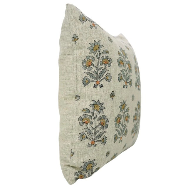 Contemporary Fabdivine Block Print Design , 12"x20", Thick Linen Pillow Cover, Sadabahar For Sale - Image 3 of 6