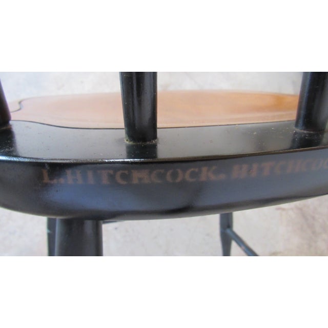 1980s Hitchcock Black Signed Farmhouse Chair For Sale - Image 6 of 6