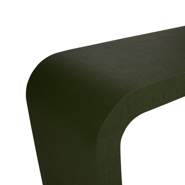 2020s Waterfall Raffia Console - Green For Sale - Image 5 of 5